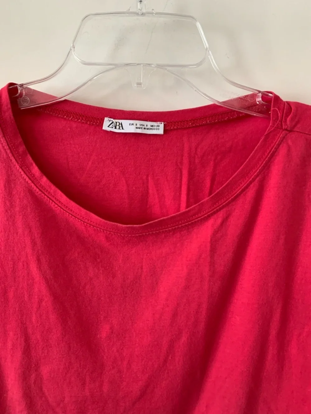 ZARA , women's top fushia pink Sleeve Crop Top -Small - Picture 2 of 3